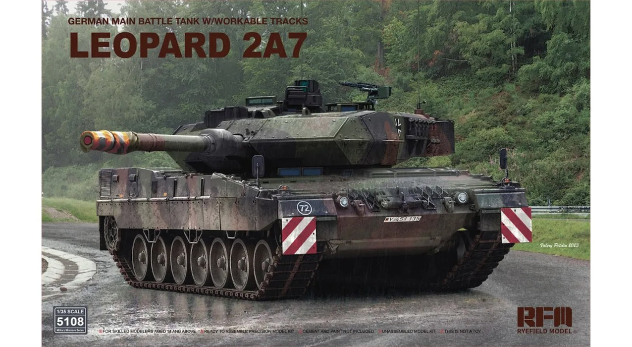 Ryefield Models 5108 1/35 Leopard 2 A7 German MBT w/ Workable Tracks Model Kit