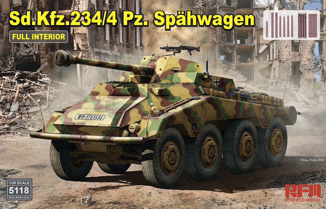 Ryefield Models 5118 1/35 Sd.Kfz. 234/4 Pz. Spähwagen w/ Interior Model Kit