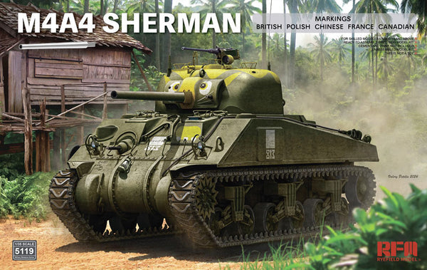 Ryefield Models 5119 1/35 M4A4 Sherman Tank Model Kit