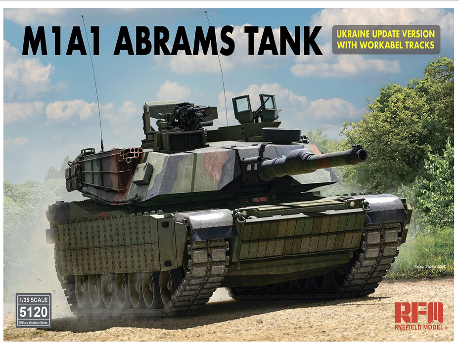 Ryefield Models 5120 1/35 M1A1 Abrams Tank Ukrainian Updated w/ Workable Tracks Model Kit