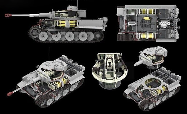 Ryefield Models 5130 1/35 Tiger I Initial Prod. w/ Interior & Cutaways (Standard Version) Model Kit