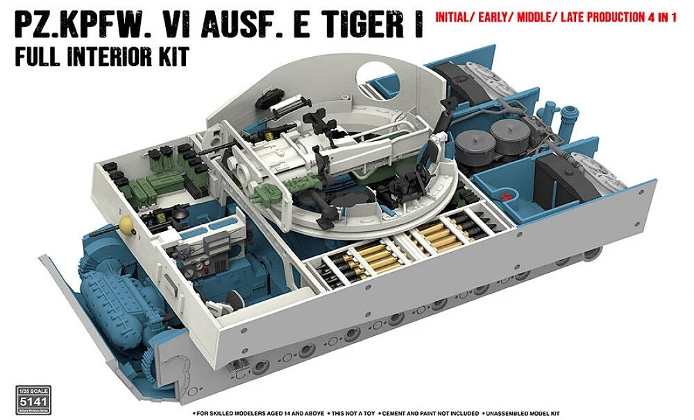 Ryefield Models 5141 1/35 Full Interior Kit for German Tiger I PzKpfw ...