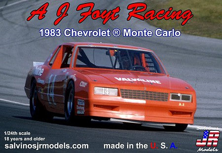 Salvinos JR Models 24565 1/24 AJ Foyt Racing 1983 Chevrolet Monte Carlo Model Kit