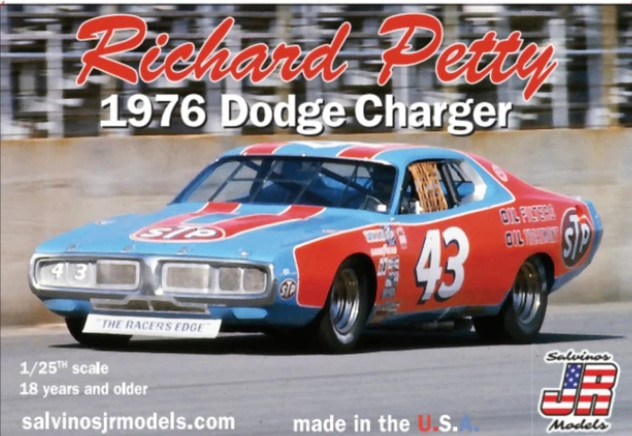 Salvinos JR Models 24566 1/25 Richard Petty 1976 Dodge Charger Model Kit