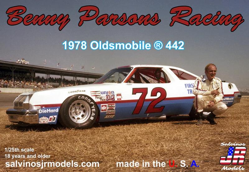 Salvinos JR Models 28016 1/24 Benny Parson Racing 1978 Oldsmobile 442 Model Kit