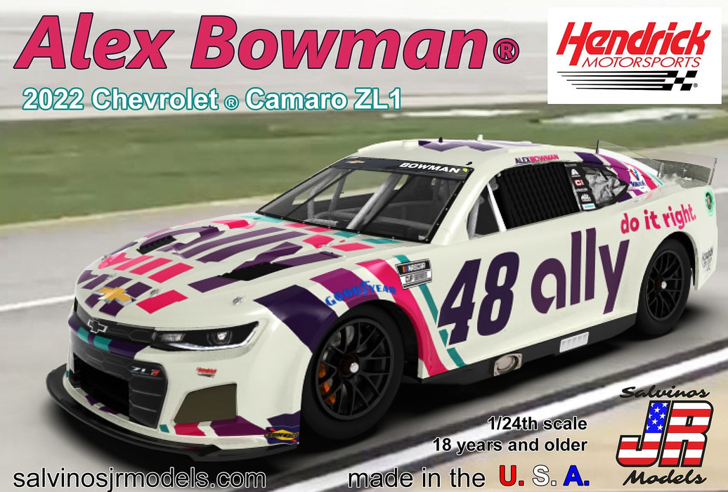 Salvinos JR Models 31246 1/24 Hendrick Motorsports Alex Bowman 2022 Camaro Model Kit