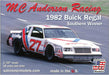 Salvinos JR Models 31249 1/24 MC Anderson Racing 1982 Buick Regal Southern Winner Model Kit