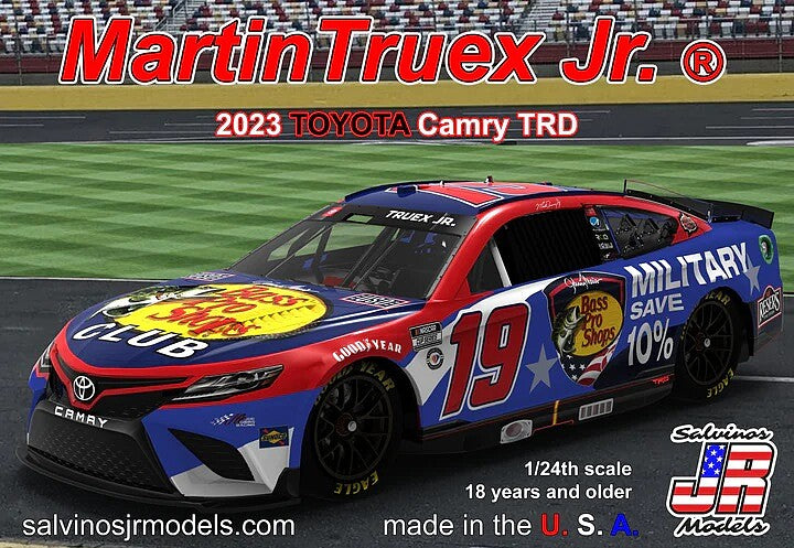 Salvinos JR Models 31253 1/24 Joe Gibbs Racing Martin Truex Jr 2023 Toyota Camry Patriotic Model Kit