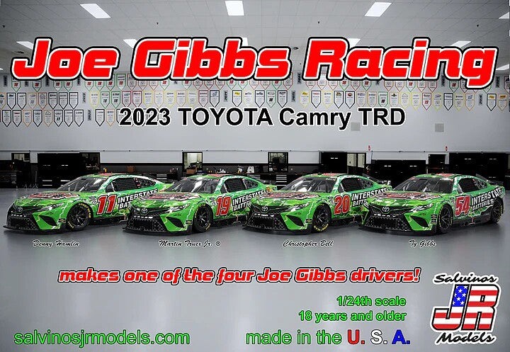 Salvinos JR Models 31614 1/24 Joe Gibbs Racing 2023 Toyota Camry Interstate Batteries Model Kit