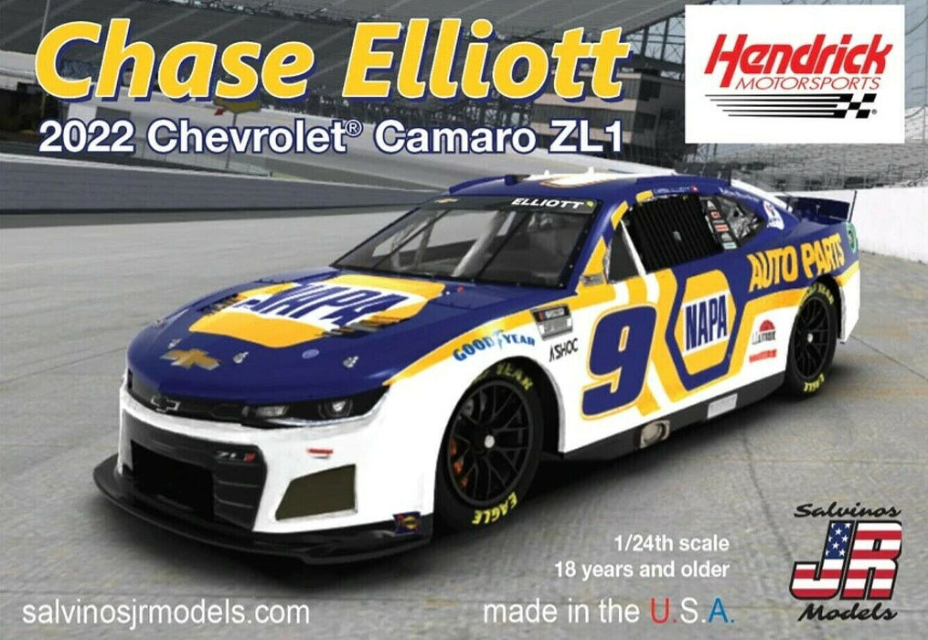 Salvinos JR Models 34089 1/24 Hendrick Motorsports Chase Elliott 2022 Camaro Patriotic Model Kit