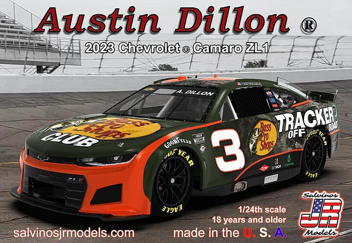 Salvinos JR Models 39173 1/24 Richard Childress Racing Austin Dillon Camaro Bass Pro Shop Model Kit