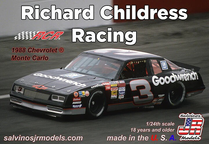 Salvinos JR Models 41295 1/24 Richard Childress Racing 1988 Chevrolet Monte Carlo #3 Model Kit