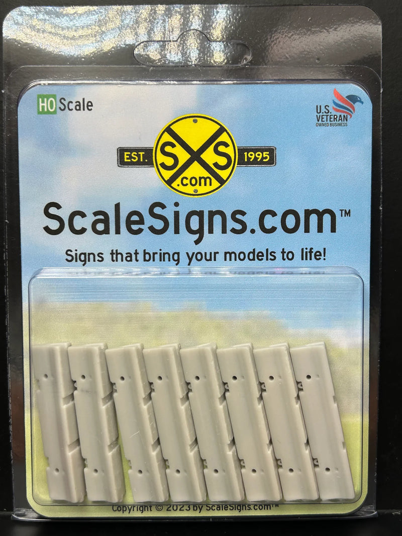 ScaleSigns HO-13 HO Scale Jersey Barriers Centers (8 Pack)