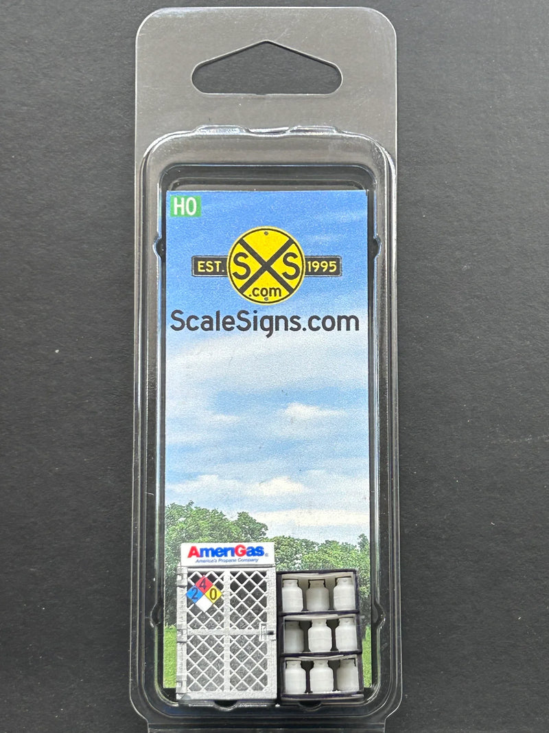 ScaleSigns HO-15-v3 HO Scale Propane Cage with Tanks - AmeriGas