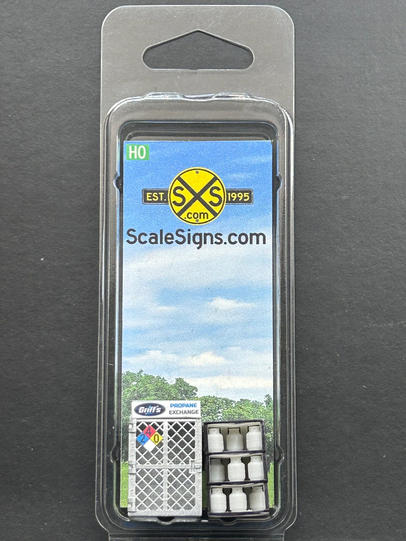 ScaleSigns HO-15-v4 HO Scale Propane Cage with Tanks - Griff's