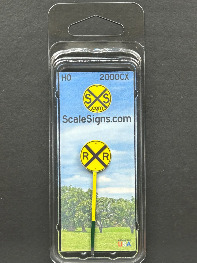 ScaleSigns HO-2000CX HO Scale Modern Railroad Crossing Sign with Reflector