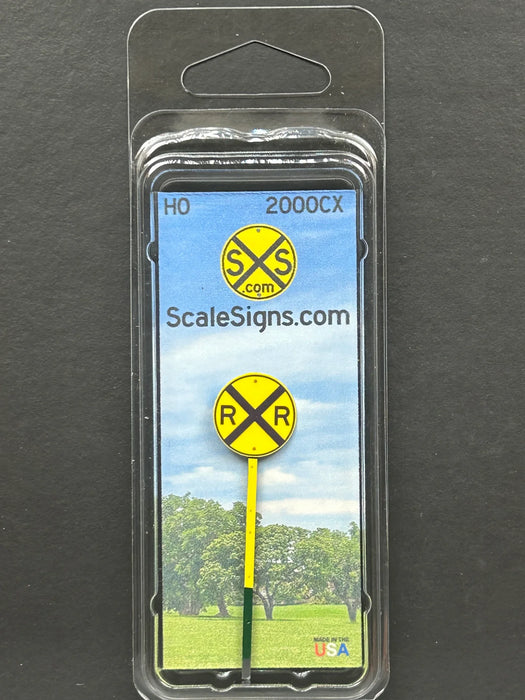 ScaleSigns HO-2000CX HO Scale Modern Railroad Crossing Sign with Reflector