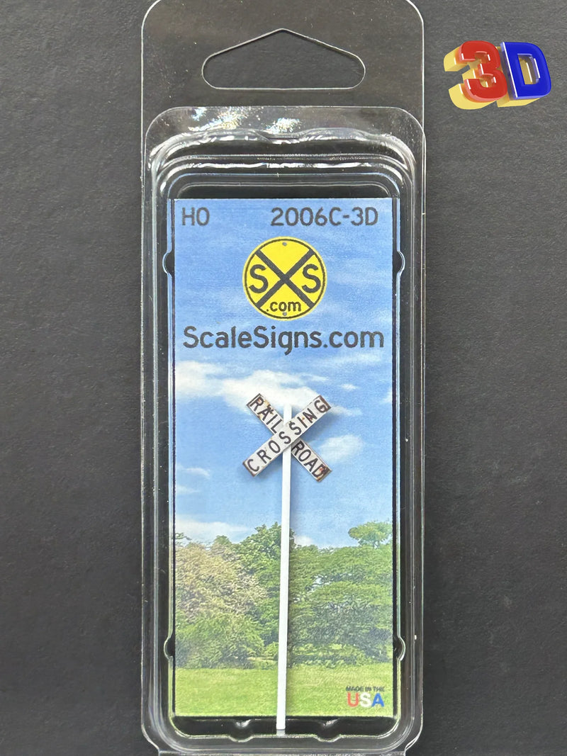 ScaleSigns HO-2006-3D HO Scale 3D Rusty Crossbucks Sign