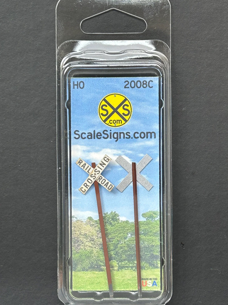 ScaleSigns HO-2008C HO Scale Old Crossbucks Sign (2 Pack)