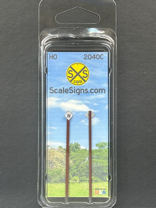 ScaleSigns HO-2040C HO Scale Train Whistle Board Signs (2 Pack)