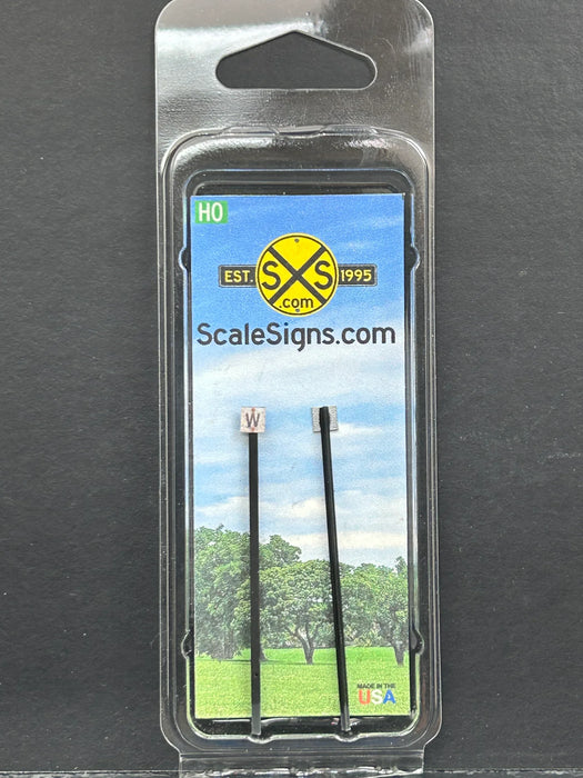 ScaleSigns HO-2044CW HO Scale Weathered Railroad Whistle Board Sign (2 Pack)