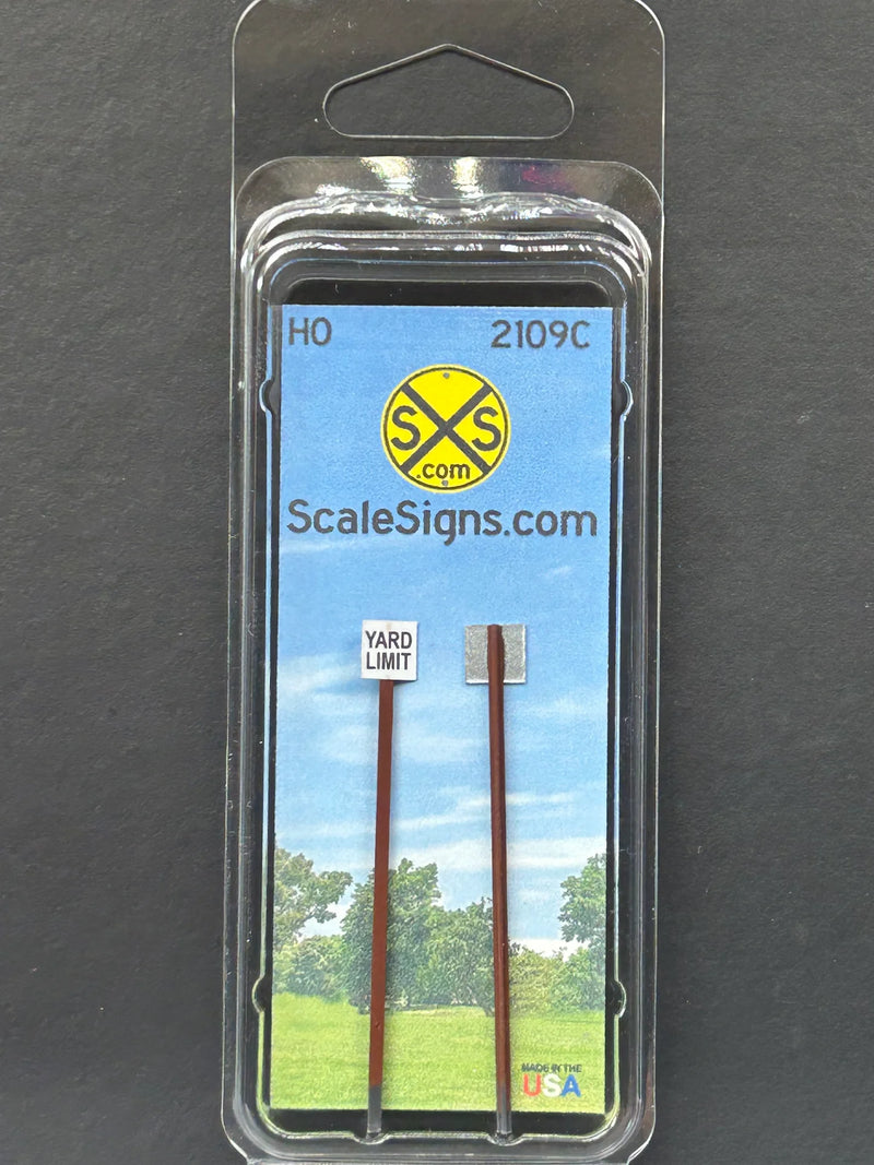 ScaleSigns HO-2109C HO Scale Yard Limit Signs (2 Pack)