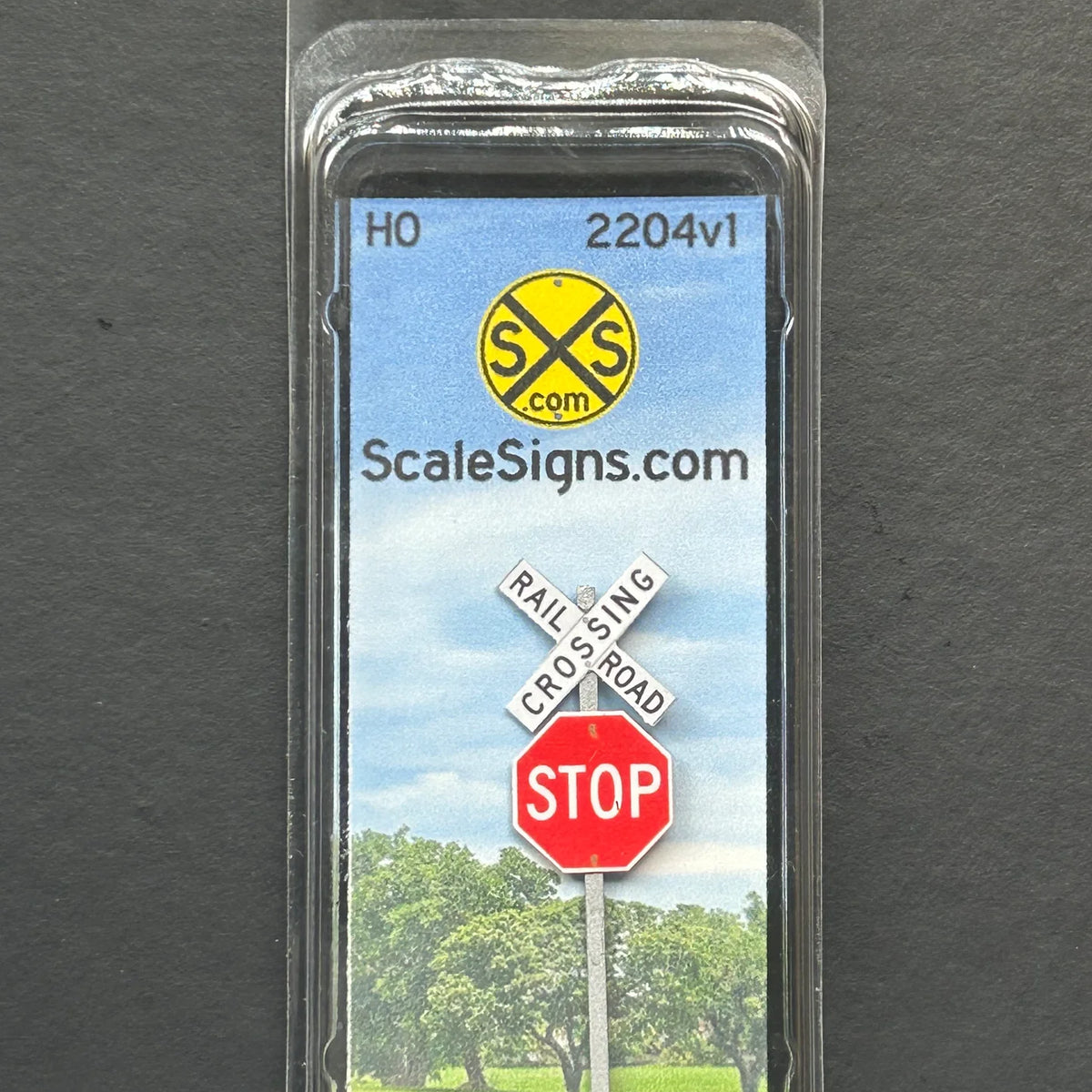 ScaleSigns HO-2204-v1 HO Scale Crossbucks and Stop Sign — White Rose ...