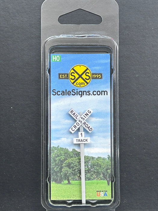 ScaleSigns HO-2219-v1 HO Scale Crossbucks +1 Track Sign