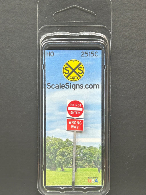 ScaleSigns HO-2515C HO Scale Do Not Enter with Wrong Way Sign