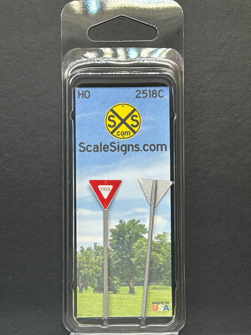 ScaleSigns HO-2518C HO Scale Yield Sign (2 Pack)