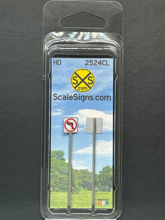 ScaleSigns HO-2524CL HO Scale No Left Turn Sign (2 Pack)