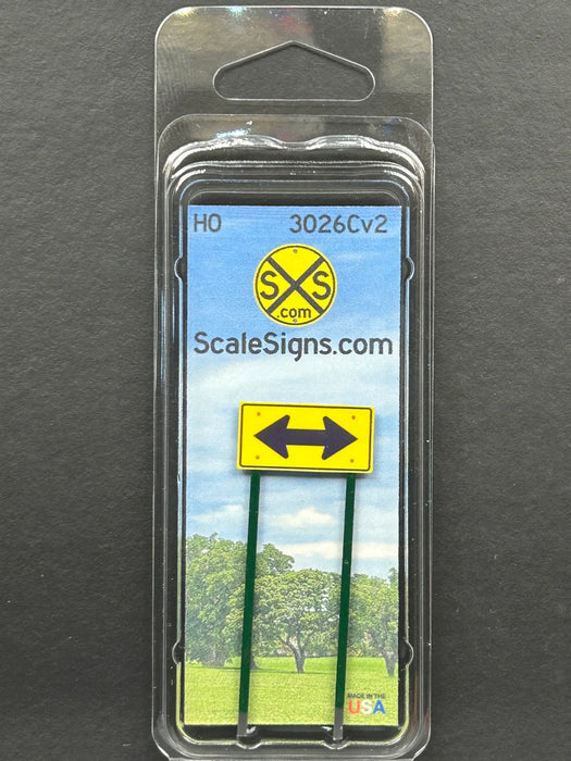 ScaleSigns HO-3026C HO Scale Two Arrow Direction Sign v2 (2 Pole)