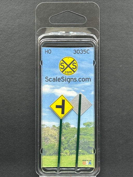 ScaleSigns HO-3035CL HO Scale Left Side Road Intersection Sign (2 Pack)