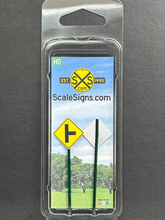 ScaleSigns HO-3035CR HO Scale Right Side Road Intersection Sign (2 Pack)