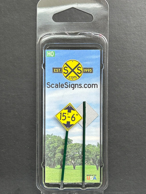 ScaleSigns HO-3061C HO Scale 15'6" Low Clearance Sign (2 Pack)