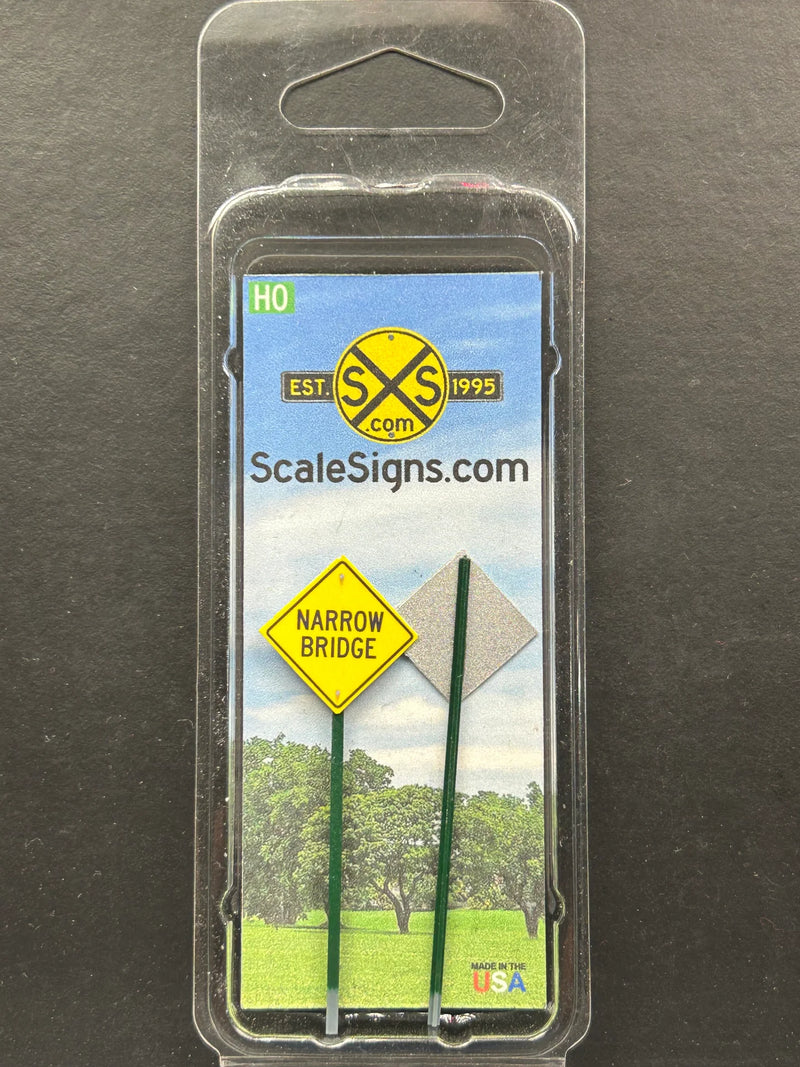 ScaleSigns HO-3079C HO Scale Narrow Bridge Sign (2 Pack)