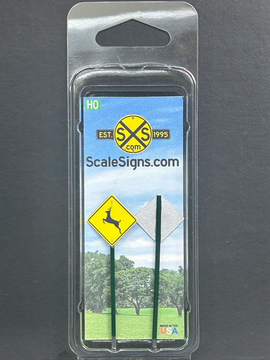 ScaleSigns HO-3128C HO Scale Deer Sign (2 Pack)