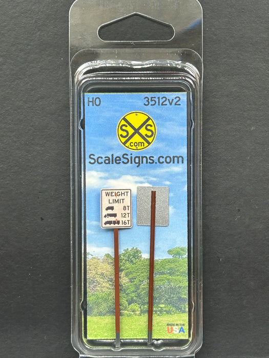 ScaleSigns HO-3512C HO Scale Yard Truck Weight Limit Signs - v2 (2 Pack)