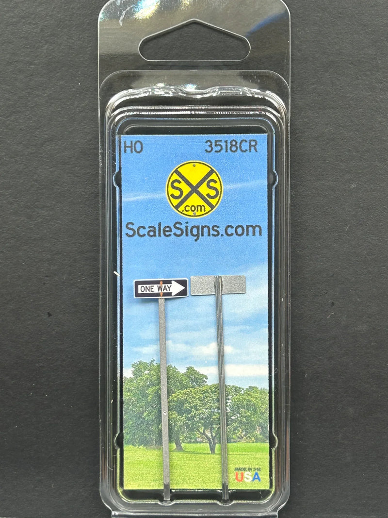 ScaleSigns HO-3518CR HO Scale One Way Sign Right Arrow (2 Pack)