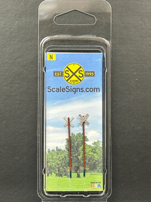 ScaleSigns N-2008C N Scale Crossbucks - Distressed