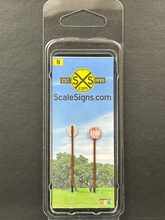 ScaleSigns N-2505C N Scale Stop Sign - Faded