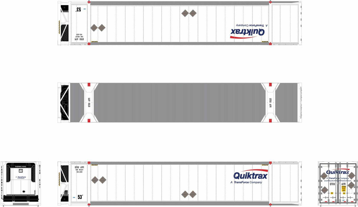 ScaleTrains 10472 HO Scale CIMC 53' Reefer Container Quixtrax QTXU 3 Pack #3