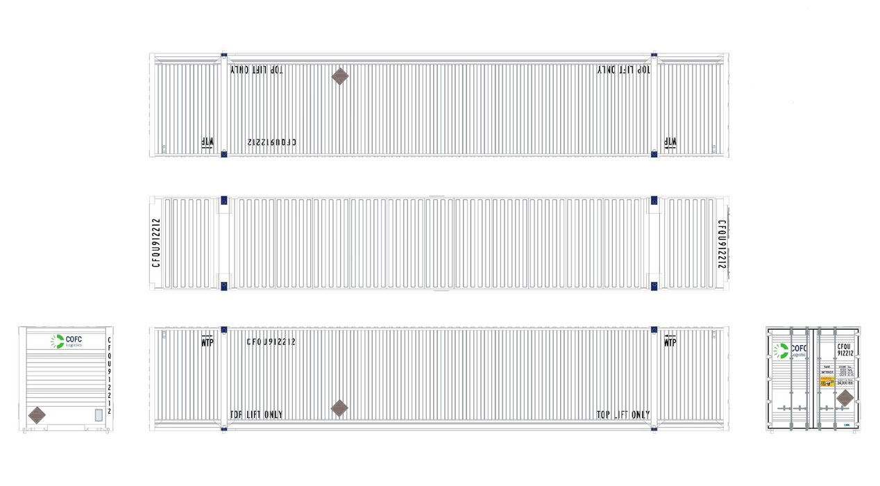 ScaleTrains 10489 HO Scale CIMC 53' Dry Container COFC Logistics 3 Pack #3