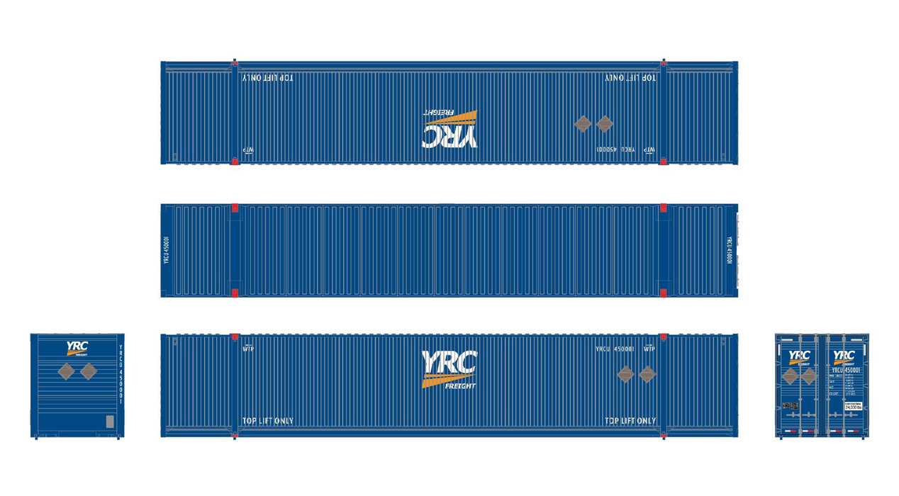 ScaleTrains 11609 HO Scale CIMC 53' Dry Container YRC Freight 3-Pack #1