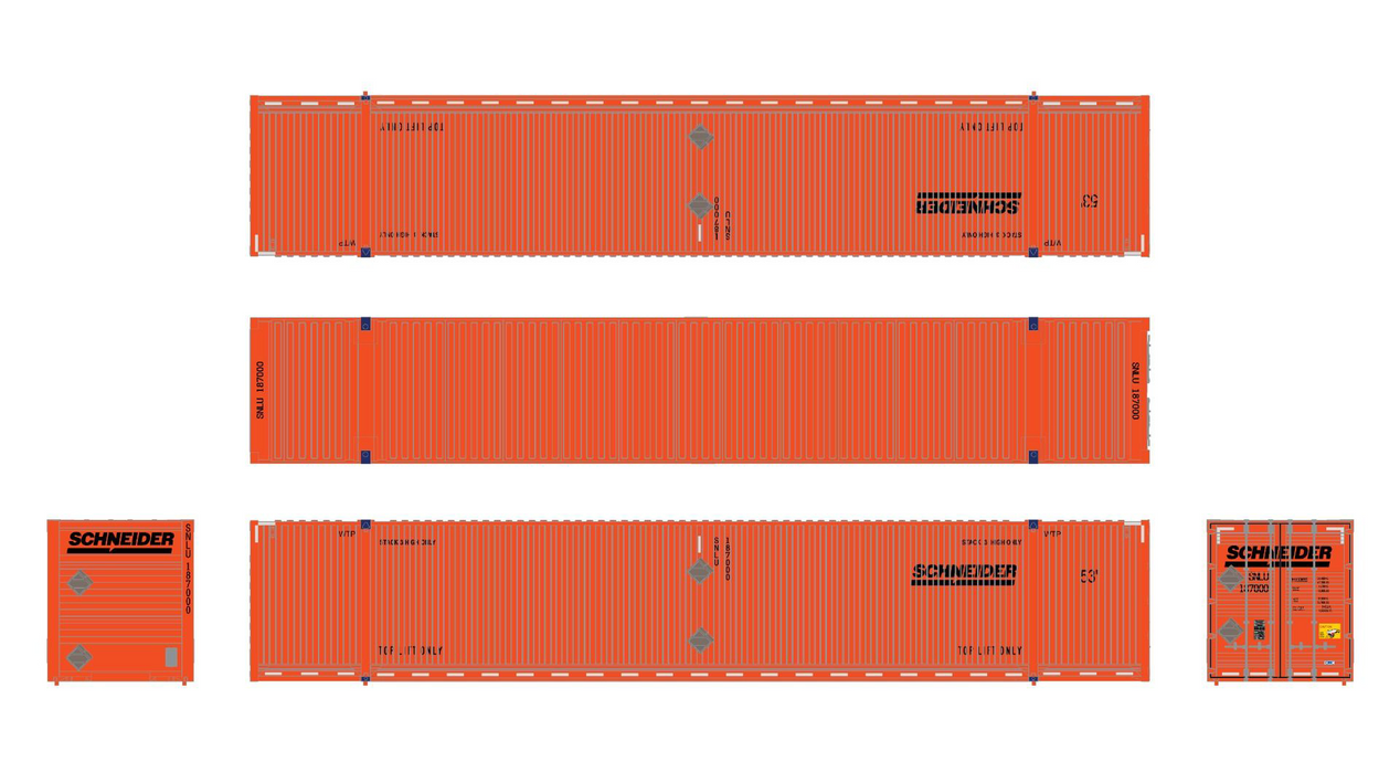 ScaleTrains 11624 HO Scale CIMC 53' Dry Container Schneider 187015