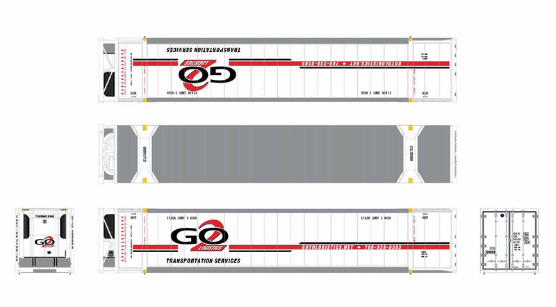 ScaleTrains 11705 HO Scale CIMC 53' Reefer Container Go 2 Logistics GTJU 3 Pack #1