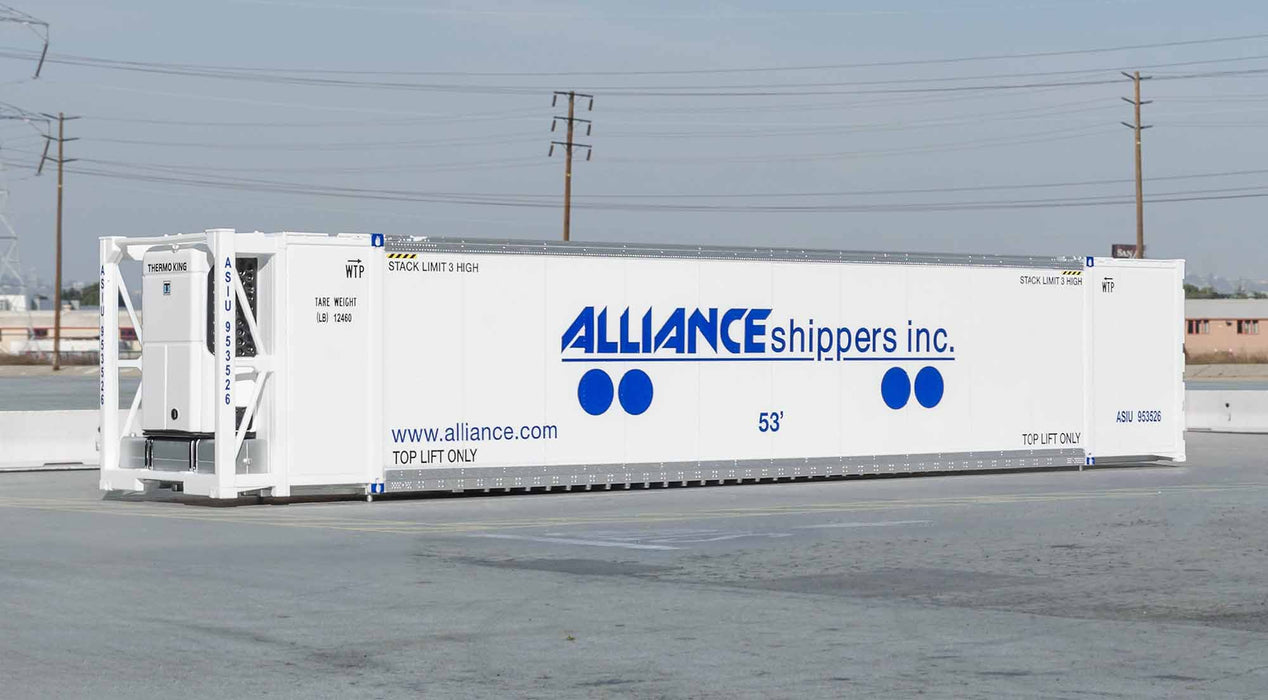 ScaleTrains 11719 HO Scale CIMC 53' Reefer Container with Sound Alliance Shippers ASIU 953526