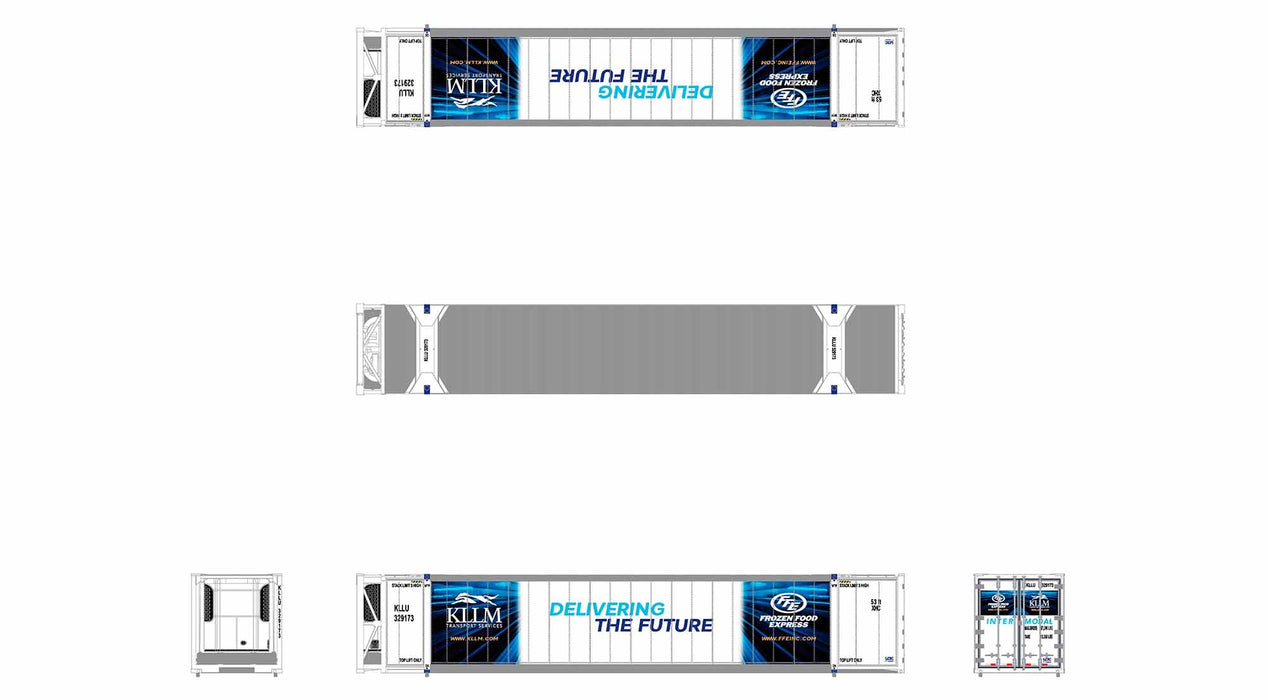 ScaleTrains 11725 HO Scale CIMC 53' Reefer Container with Sound KLLM Transporters KLLU 329377