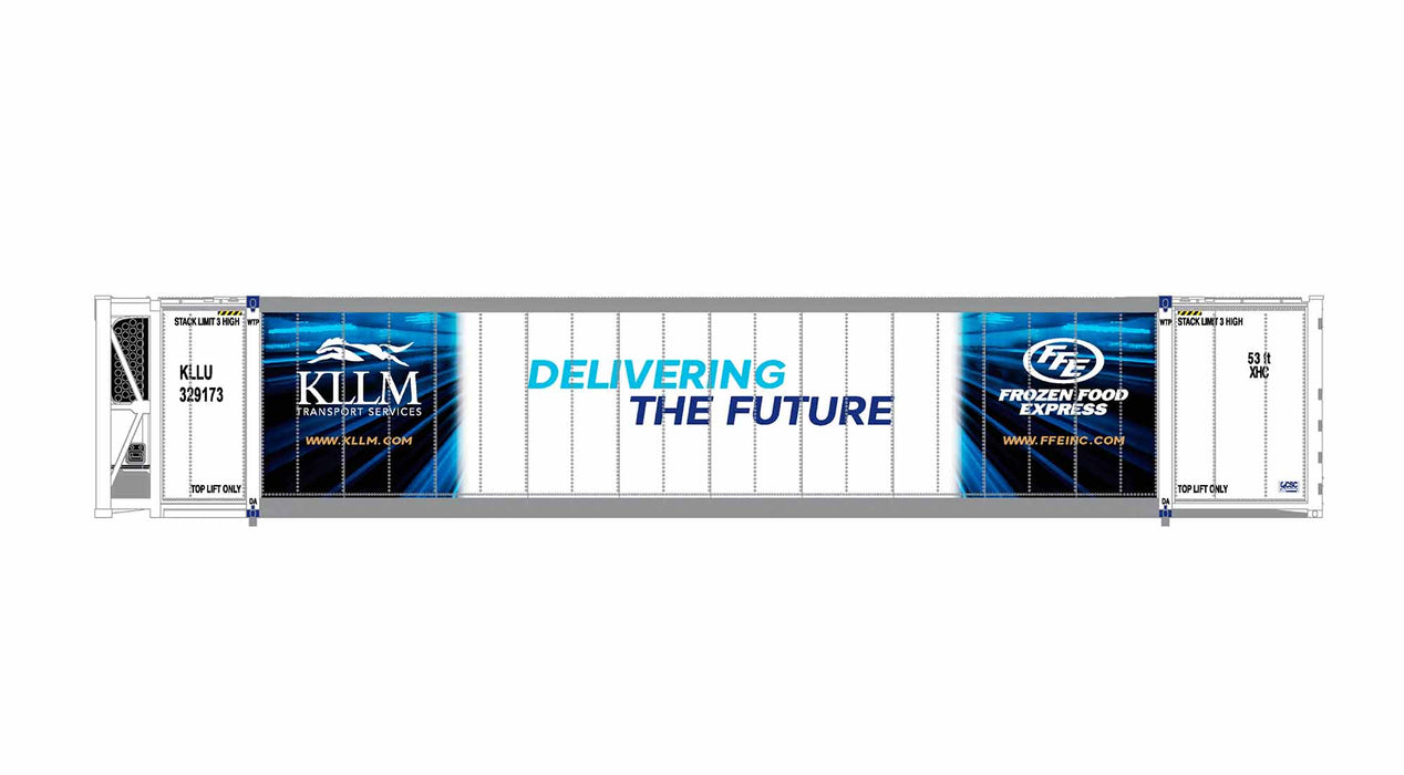 ScaleTrains 11725 HO Scale CIMC 53' Reefer Container with Sound KLLM Transporters KLLU 329377