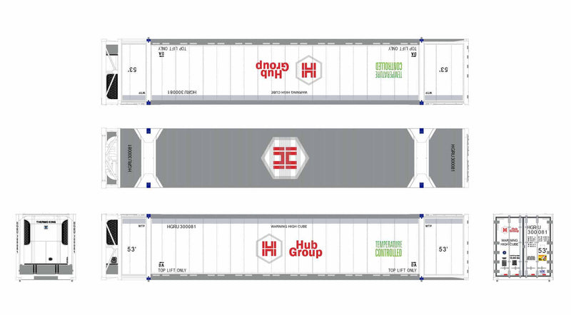 ScaleTrains 11728 HO Scale CIMC 53' Reefer Container with Sound Hub Group HGIU 300081